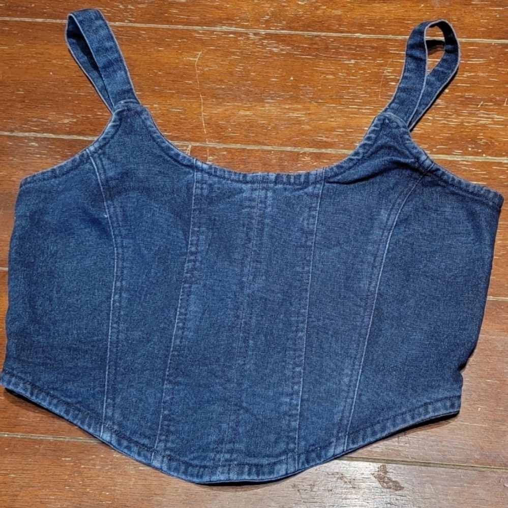 Derek Heart Denim Crop Top